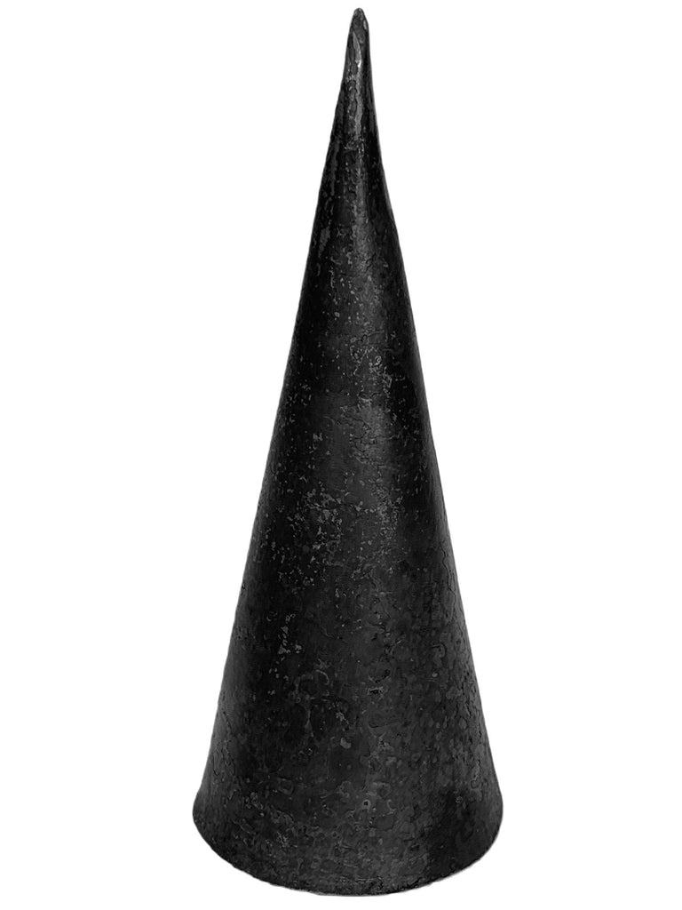 A Candle Holder in the shape of a cone made from metal