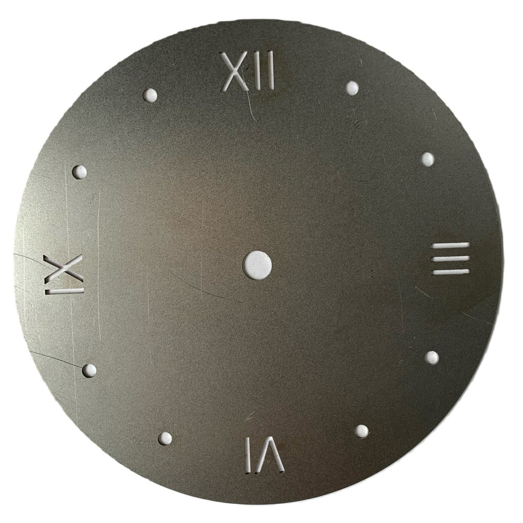 Small roman round Clock Dials UK made from metal for DIY clock projects
