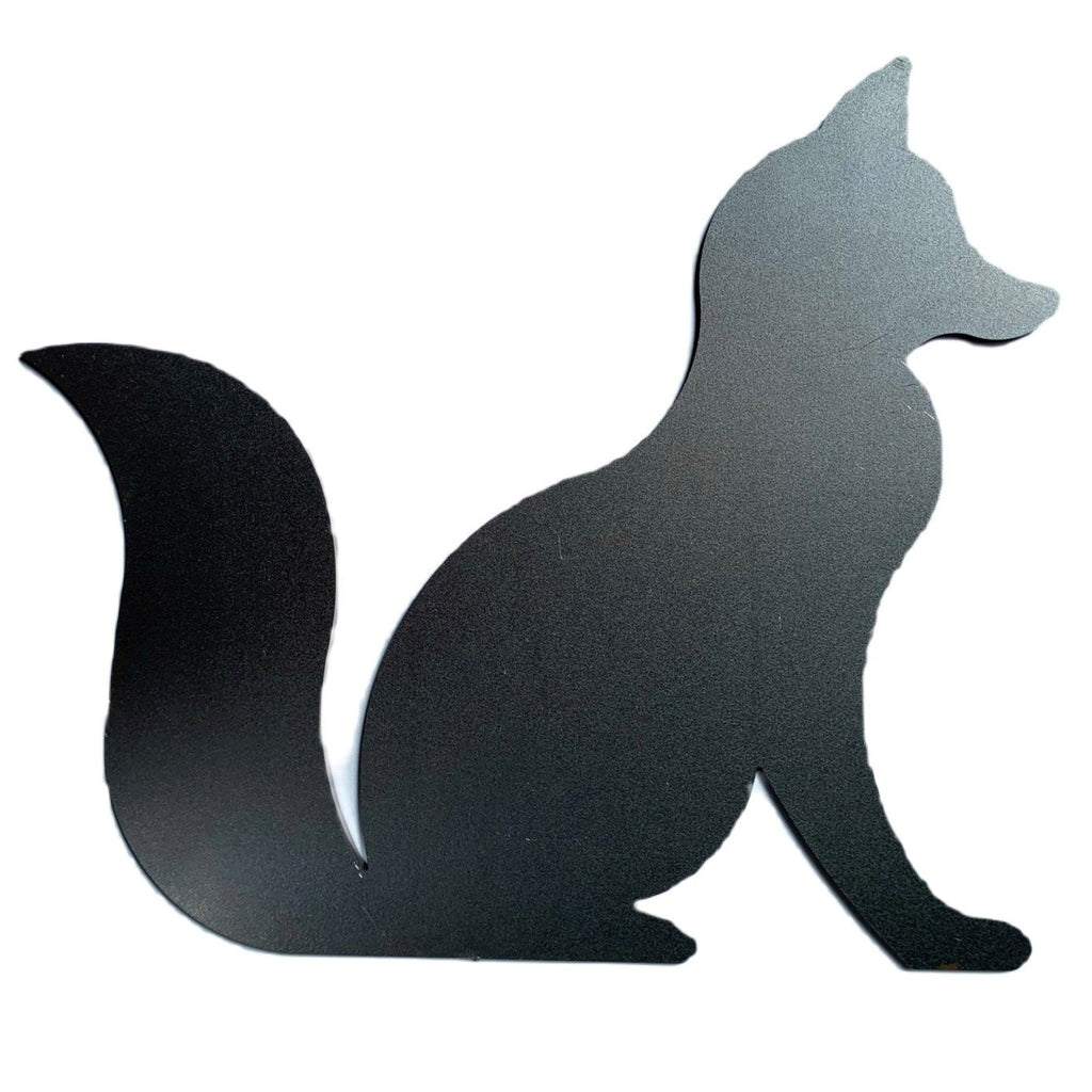 Wildlife silhouette made out of metal in the shape of a fox