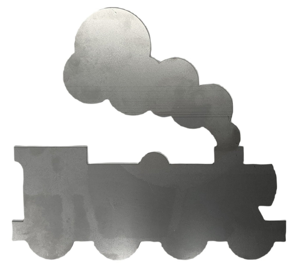 Laser steam train locomotive silhouette