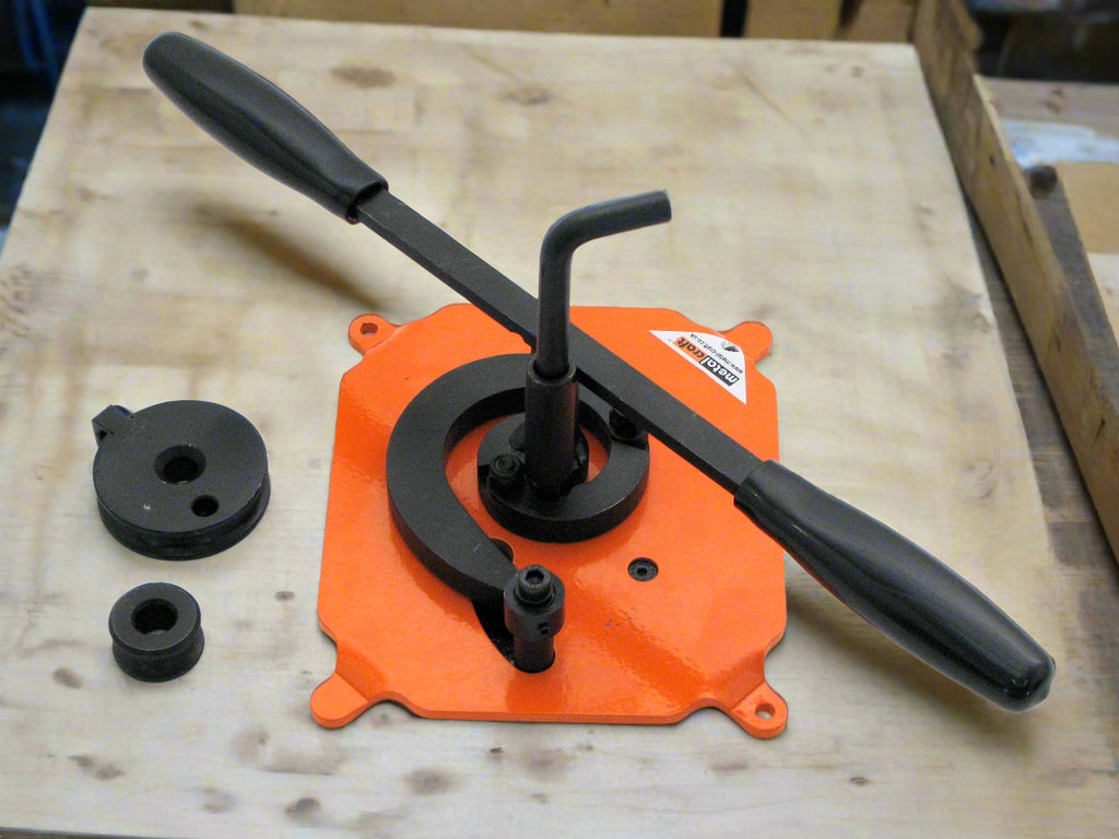 Scroll former to make medium size scrolls with tube bender