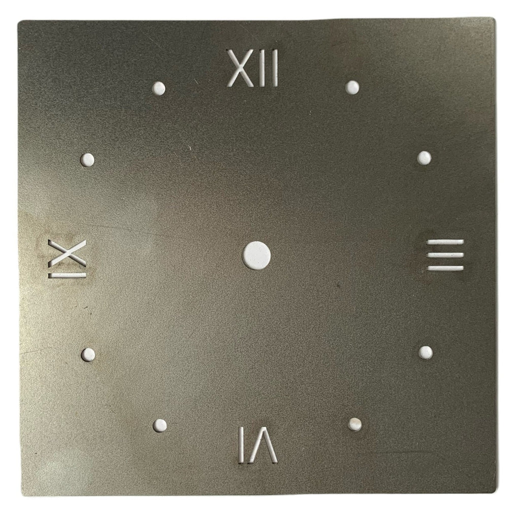 Small roman Square Clock Dials made from steel are perfect for the backing of clocks