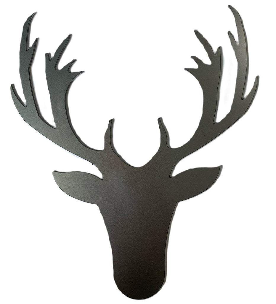 Metal silhouette in the classic shape of a stags head