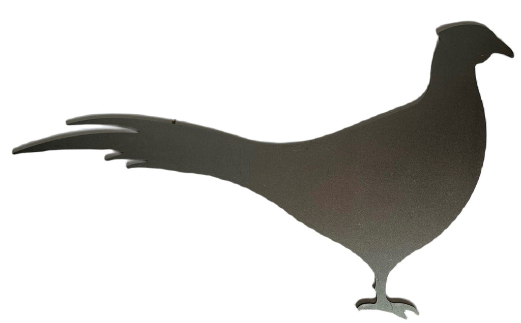 Metal silhouette animals in the outline of a pheasant perfect for weather vanes