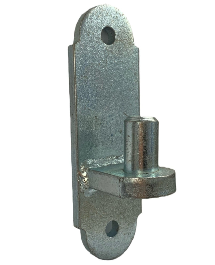 A large 20mm hinge with a ornamental fixing plate for large heavy wrought iron gates