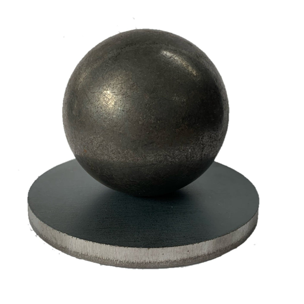Fence Post Caps made from steel with a hollow ball and a round base